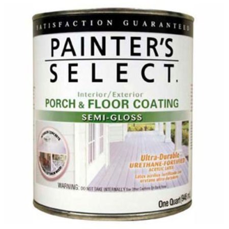 GENERAL PAINT Painter's Select Urethane Fortified Semi-Gloss Porch & Floor Coating, Light Gray, Quart - 112175